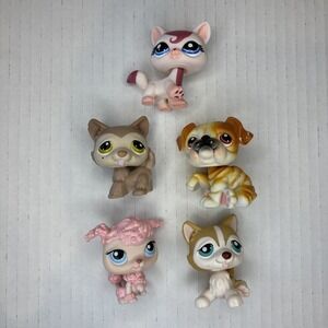 Littlest Pet Shop LPS Lot Of 5 G2 Cat Dog Bulldog #358, 386, 46, 48, 1679 RARE
